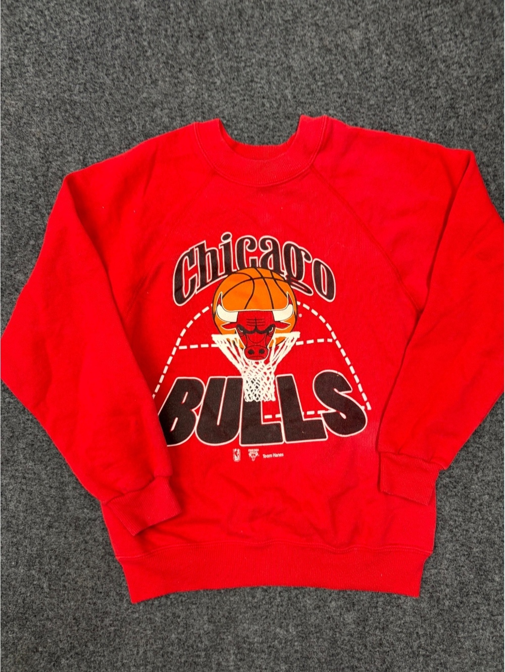 Vintage Chicago Bulls Red Crewneck Sweatshirt Medium Hanes